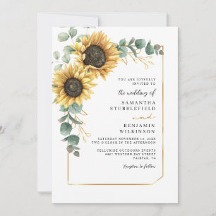 Sunflower Floral Wedding Invitation