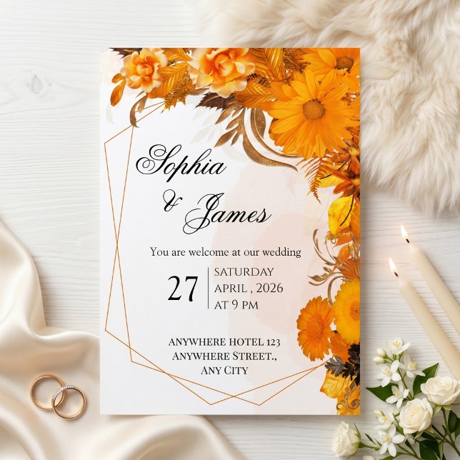 Sunflower Floral Wedding Invitation (Creator Uploaded)