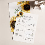 Sunflower Floral Wedding Itinerary with Icons Programme<br><div class="desc">Plan your perfect wedding day with our modern icons themed sunflower wedding itinerary. This vibrant and beautiful program includes icons that represent each part of the wedding such as the wedding ceremony, reception, and more. Not only will this give your wedding a unique and eye-catching look, but it will also...</div>