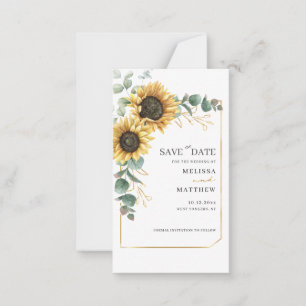 Sunflower Floral Wedding Save The Date Card