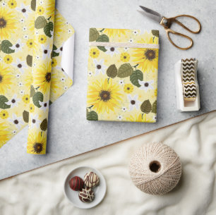 Sunflower  Floral Wrapping Paper