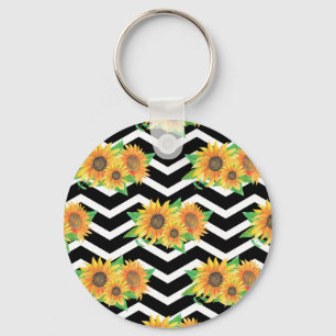Sunflower Floral Wreath Key Ring