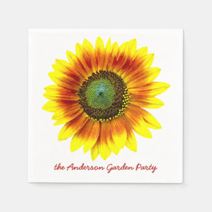 Sunflower Floral Yellow Flower Garden Party Napkin
