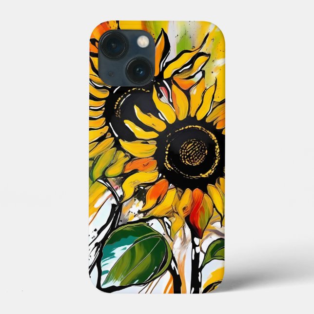 Sunflower Flower Abstract Art Floral Colourful Case-Mate iPhone Case (Back)
