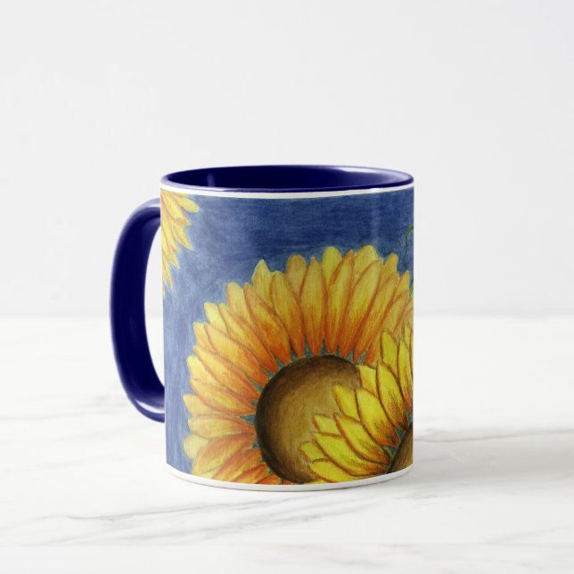 Sunflower Flower Coffee Mug Birthday Gift (Front Left)