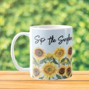 Sunflower Flower Floral Personalised Quote Coffee Mug