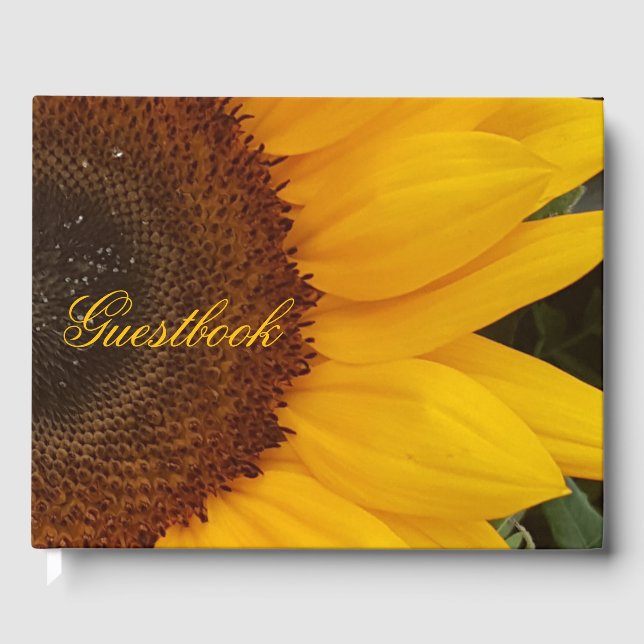 Sunflower Flower Floral Photography Guestbook (Front)