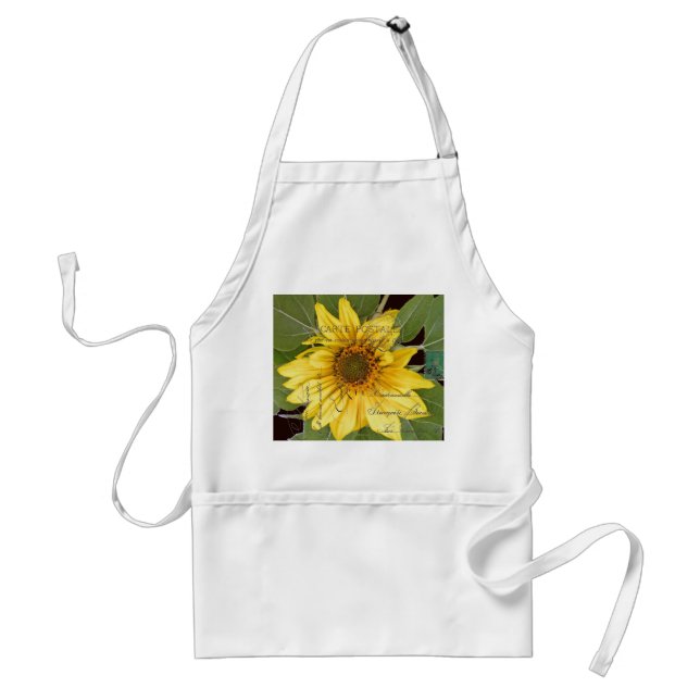 Sunflower Flower French Ephemera Apron (Front)