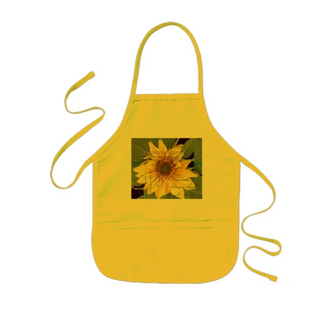 Sunflower Flower French Ephemera Apron (Front)