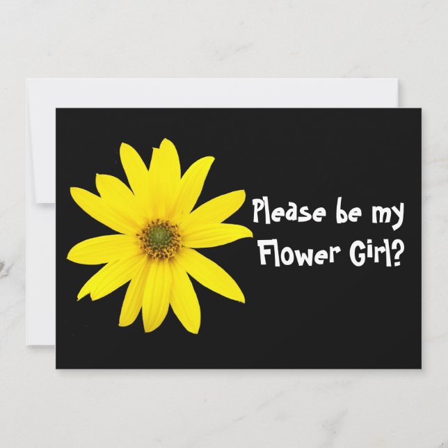 Sunflower Flower Girl Request Card (Front)