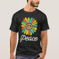 Sunflower Flower Peace Sign World Retro Hippie 70s