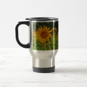 Sunflower flower travel mug
