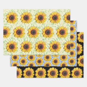 Sunflower Flowers Floral Art Wrapping Craft Paper