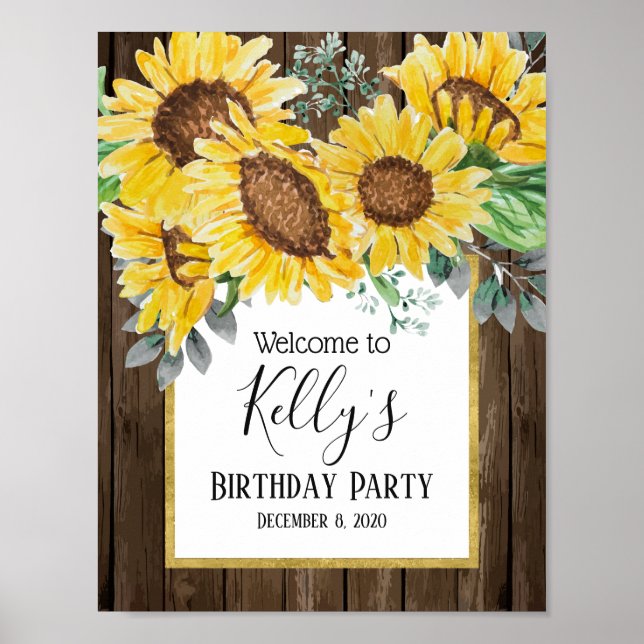 sunflower, flowers, floral, welcome sign (Front)