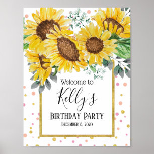 sunflower, flowers, floral, welcome sign