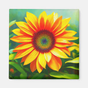 sunflower flowers yellow bright colourful sun  magnet