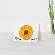 Sunflower Folded Thank You Card