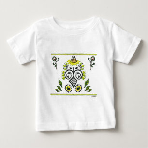 Sunflower Folk Pattern by Alexandra Cook Baby T-Shirt