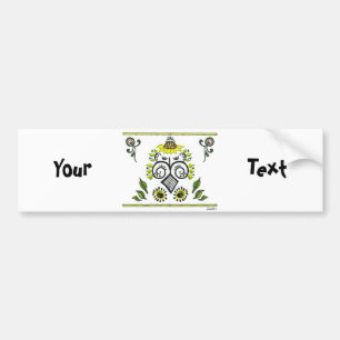 Sunflower Folk Pattern by Alexandra Cook Bumper Sticker
