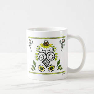 Sunflower Folk Pattern by Alexandra Cook Coffee Mug