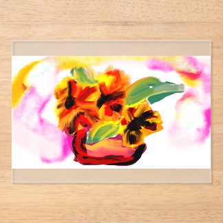 Sunflower for mother's day  acrylic invitations