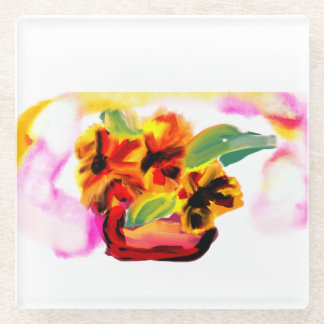 Sunflower for mother's day  glass coaster