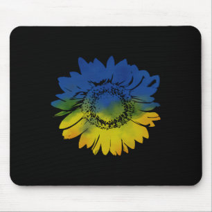 Sunflower For Ukraine Flag Colors Blue Yellow Mouse Mat