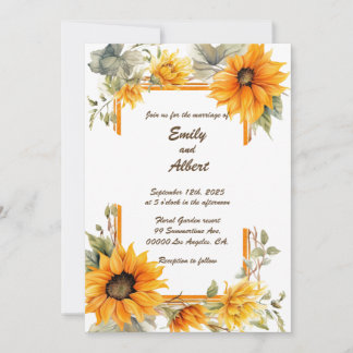 Sunflower Frame: Personalized Wedding Invitation