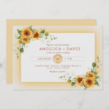 Sunflower Frame Wedding Invitation