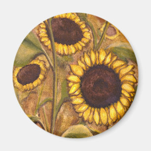 Sunflower Fridge Magnet Cheerful Yellow Gifts