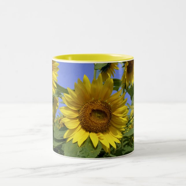 Sunflower from Provence Two-Tone Coffee Mug (Center)
