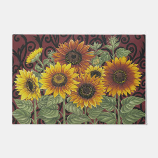 Sunflower front entry mat, Summer Doormat