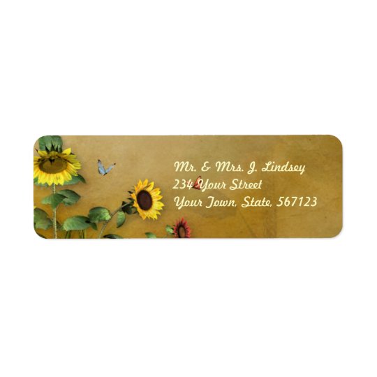 Sunflower Garden 1 Return Address Label