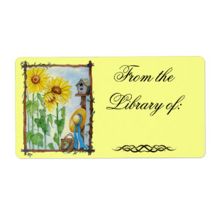 Sunflower Garden Book Plate Label