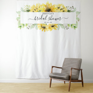 Sunflower Garden Bridal Shower Backdrop Photo Prop Tapestry