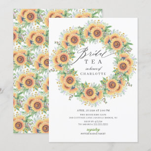 Sunflower Garden Bridal Shower Tea Invitation
