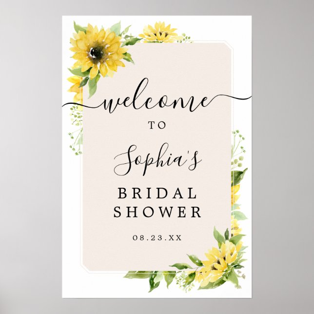 Sunflower Garden Bridal Shower Welcome Sign (Front)