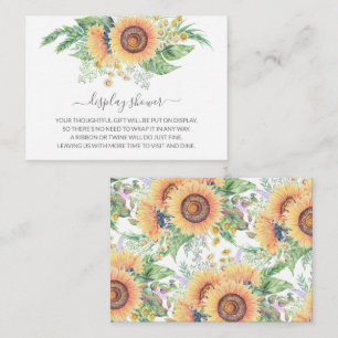Sunflower Garden Floral Baby Shower Gift Display  Enclosure Card