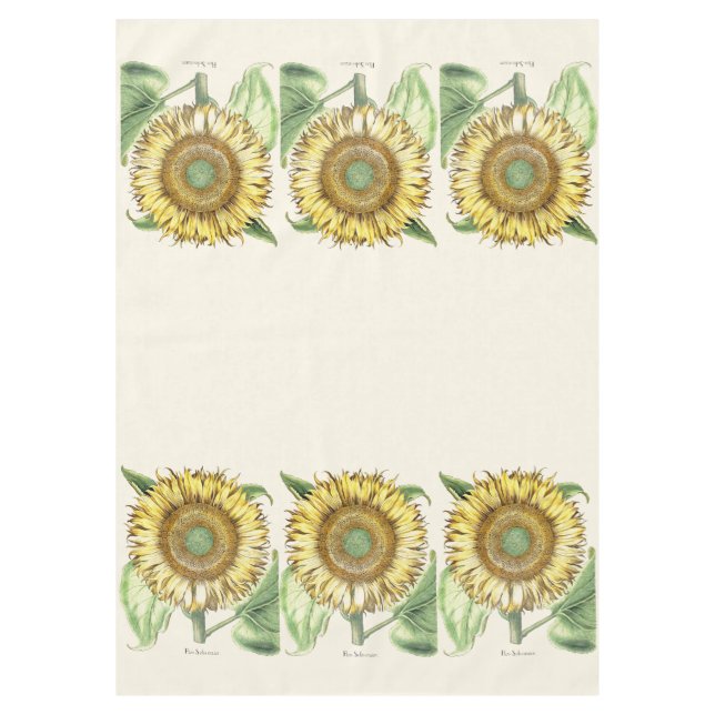 Sunflower Garden Floral Flowers Tablecloth (Front)