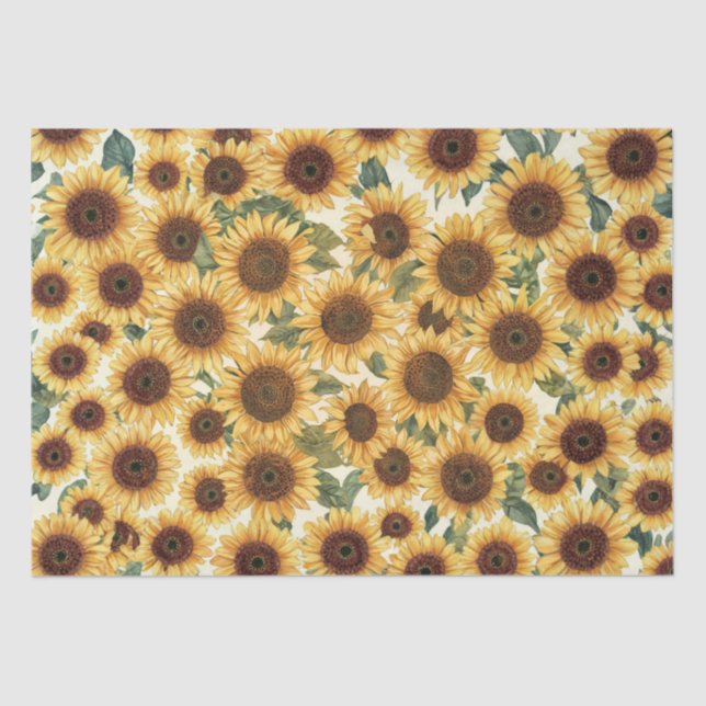 Sunflower Garden In Full Bloom Tissue Paper (Front)