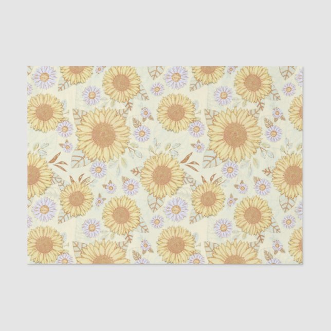 Sunflower Garden Rustic Country Tissue Paper (Front)