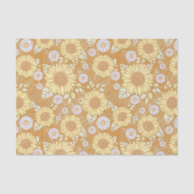 Sunflower Garden Rustic Country Tissue Paper (Front)