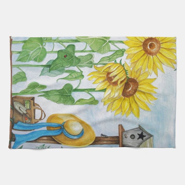 Sunflower Garden Tea Towel (Horizontal)