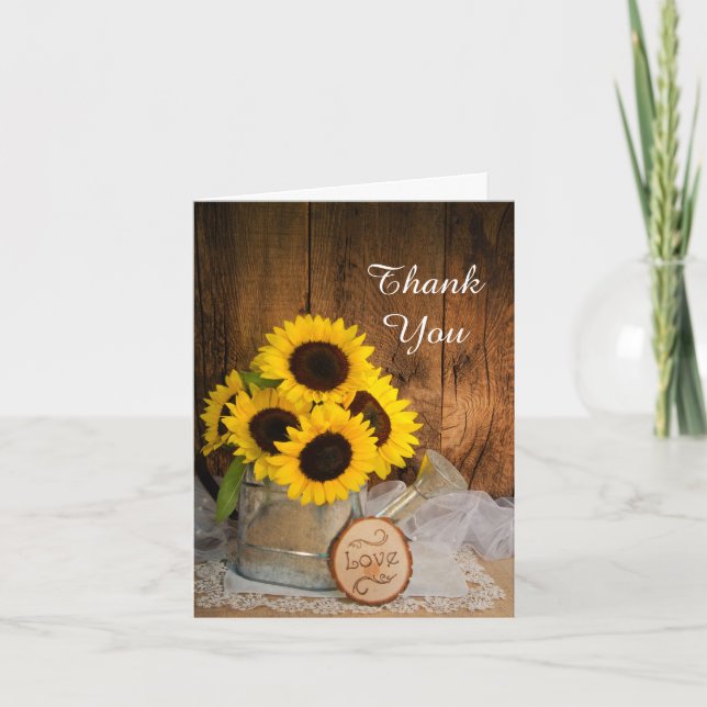 Sunflower Garden Watering Can Bridesmaid Thank You (Front)