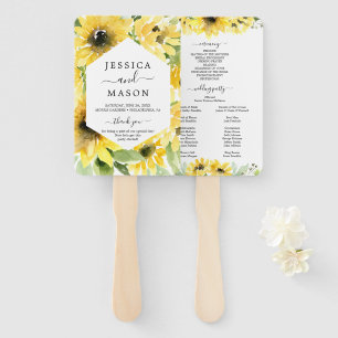 Sunflower Garden Wedding Fan Program