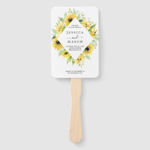 Sunflower Garden Wedding Program Fan