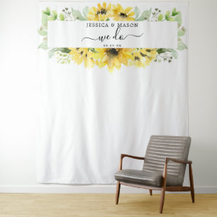 Sunflower Garden Wedding We Do Backdrop Photo Prop Tapestry