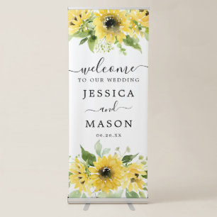 Sunflower Garden Wedding Welcome Banner Stand
