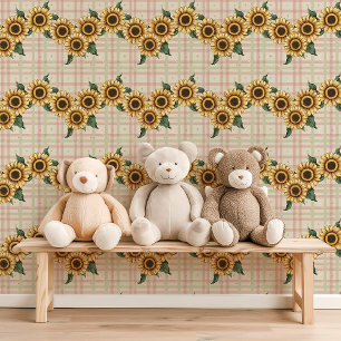 Sunflower Garland Plaid  Wallpaper