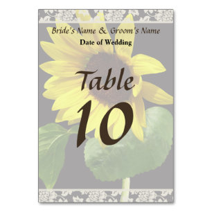 Sunflower Gazing Down Wedding Products Table Number